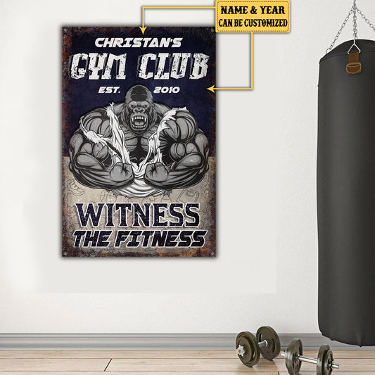 Personalized Gym Club Witness The Fitness Metal Sign