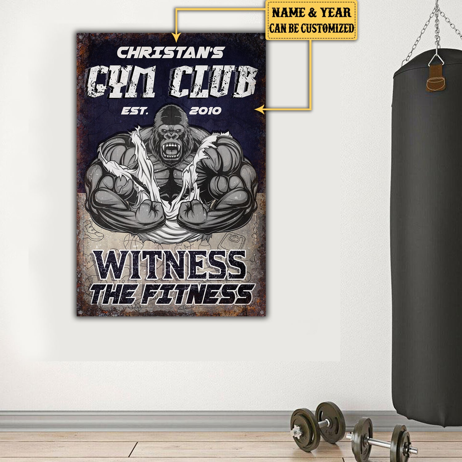 Personalized Gym Club Witness The Fitness Metal Sign