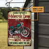 Personalized Motorcycle Garage Classic Metal Sign