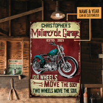 Personalized Motorcycle Garage Classic Metal Sign