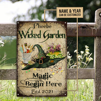Personalized Witch Garden Classic Metal Sign