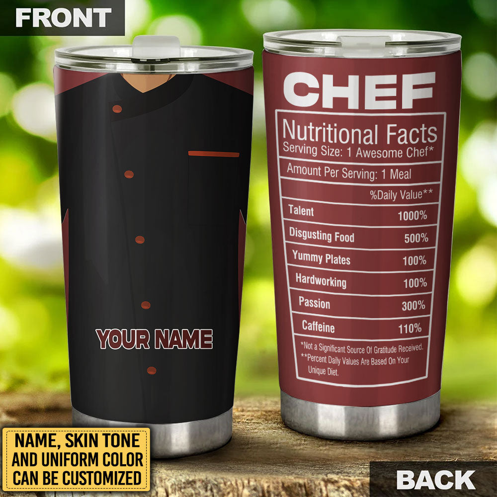 Personalized Chef Nutritional Facts Tumbler
