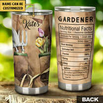 Personalized Gardening Nutritional Facts Tumbler