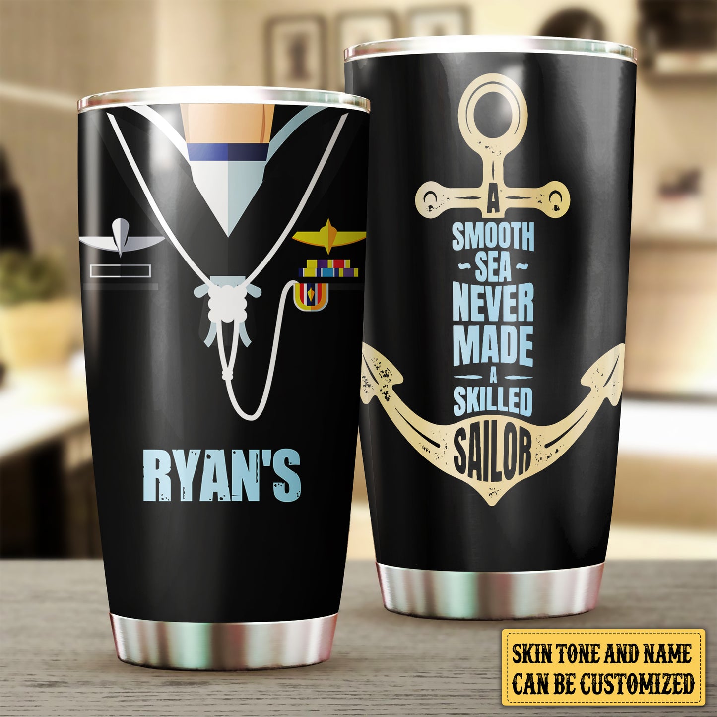 Personalized A Smooth Sea Never Made A Skilled Sailor Tumbler