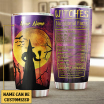 Personalized Witches Nutritional Facts Tumbler