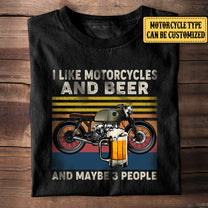 Personalized I Like Motorcycles And Beer Shirt
