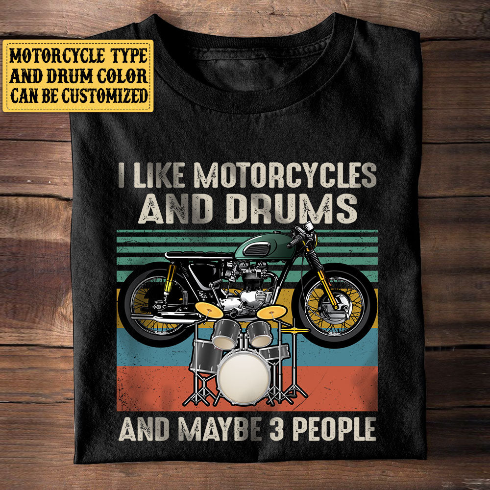 Personalized I Like Motorcycles And Drums Vintage Shirt