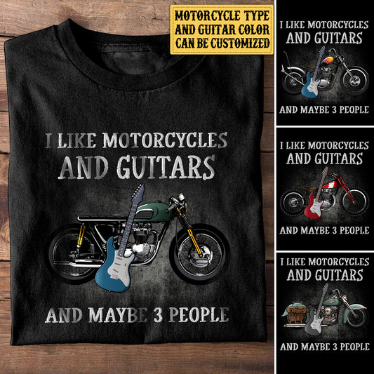 Personalized I Like Motorcycles And Guitars Shirt