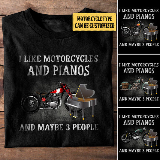 Personalized I Like Motorcycles And Pianos Shirt