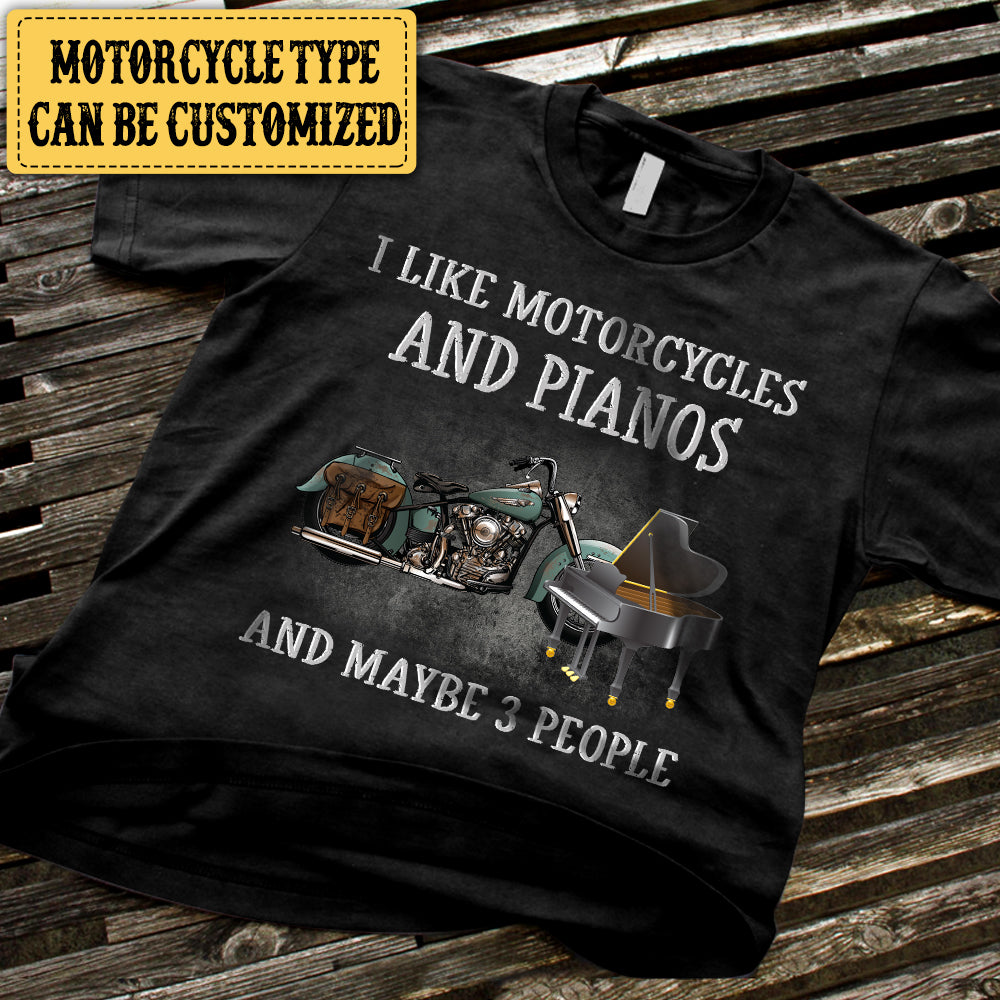 Personalized I Like Motorcycles And Pianos Shirt