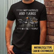 Personalized I Like Motorcycles And Pianos Shirt
