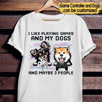 Personalized I Like Playing Games And My Dogs Shirt