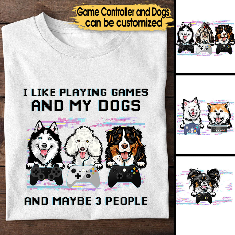 Personalized I Like Playing Games And My Dogs Shirt