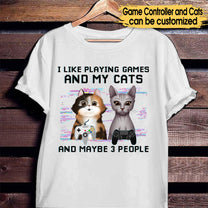 Personalized I Like Playing Games And My Cats Shirt