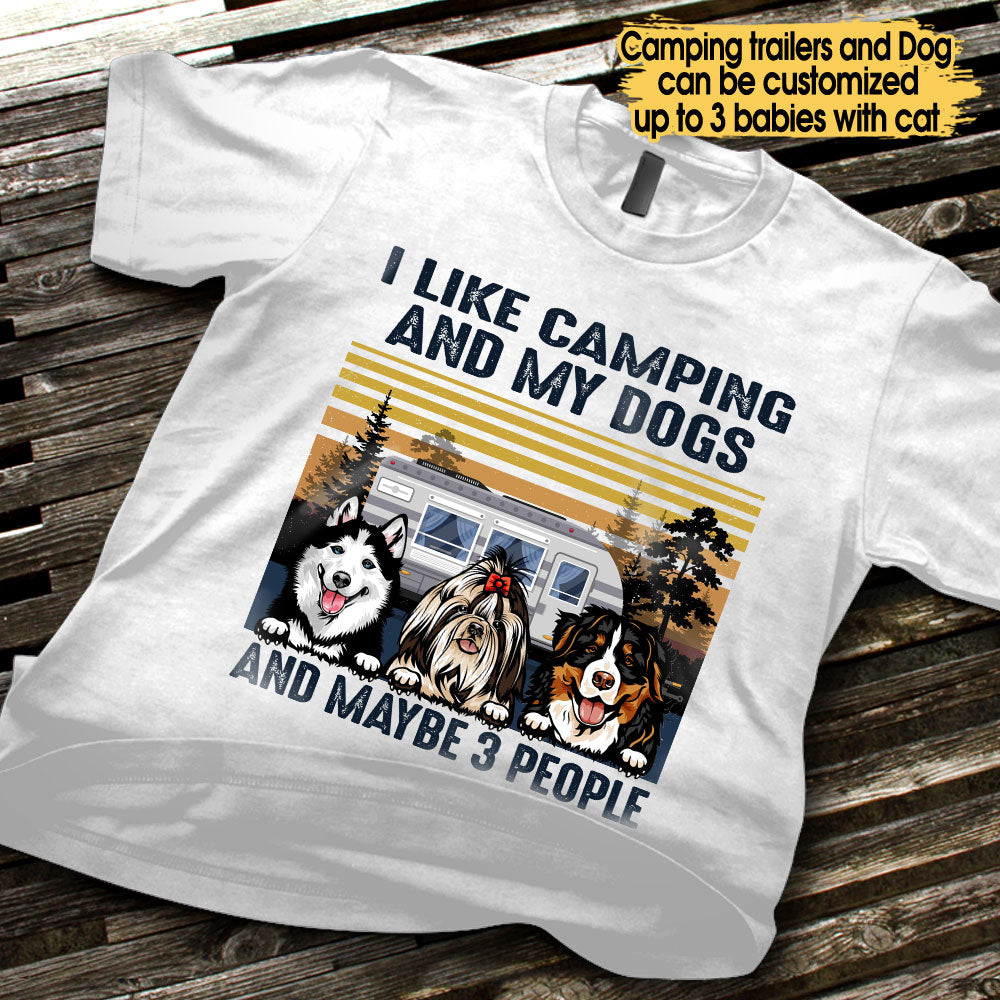 Personalized I Like Camping And My Dogs Shirt