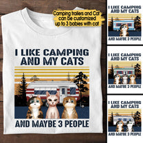 Personalized I Like Camping And My Cats Shirt