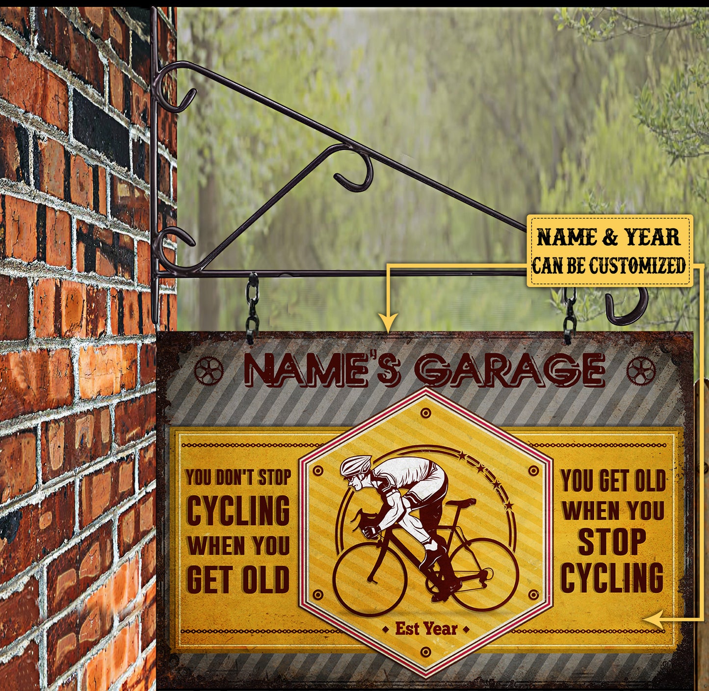 Personalized You Don't Stop Cycling When You Get Old You Get Old When You Stop Cycling Metal Sign Metal Sign