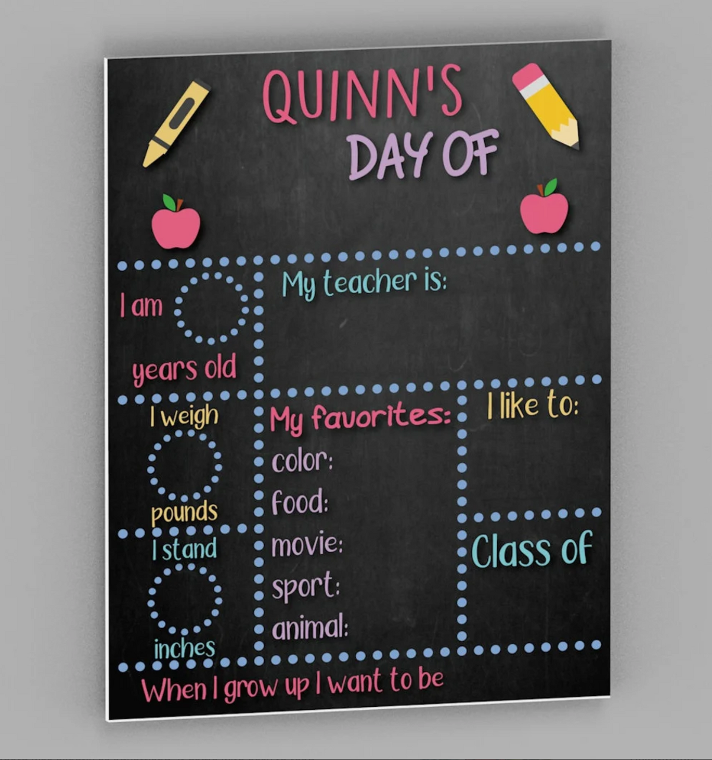 Personalized First and Last Day of School Poster Canvas - Back to School Poster Canvas