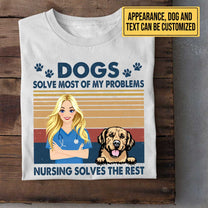 Personalized Love Nursing And Dogs Shirt
