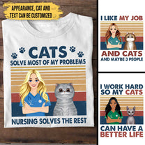 Personalized Love Nursing And Cats Shirt
