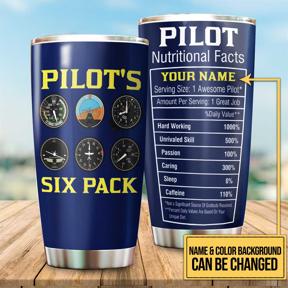 Personalized Pilot's Six Pack Tumbler