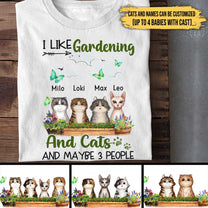 Personalized I Like Garden And Cats Shirt