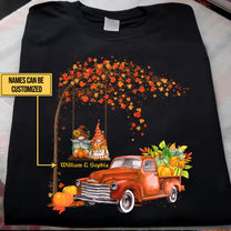 Personalized Gnomes Couple Love Truck Fall Shirt