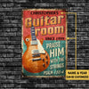 Personalized Guitar Room Praise Him With The Strings Metal Sign