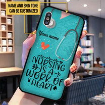 Personalized Nursing Is A Work Of Heart Glass Phone Case