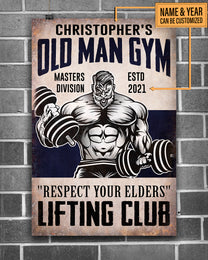 Personalized Lifting Club Respect Your Elders Poster