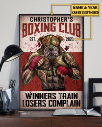 Personalized Boxing Club Winners Train Losers Complain Poster