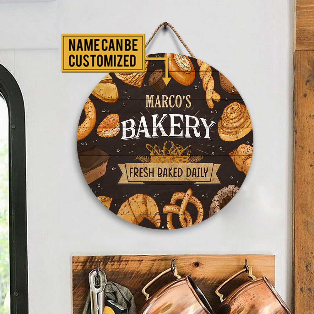 Personalized Bakery Pallet Wood Circle Sign