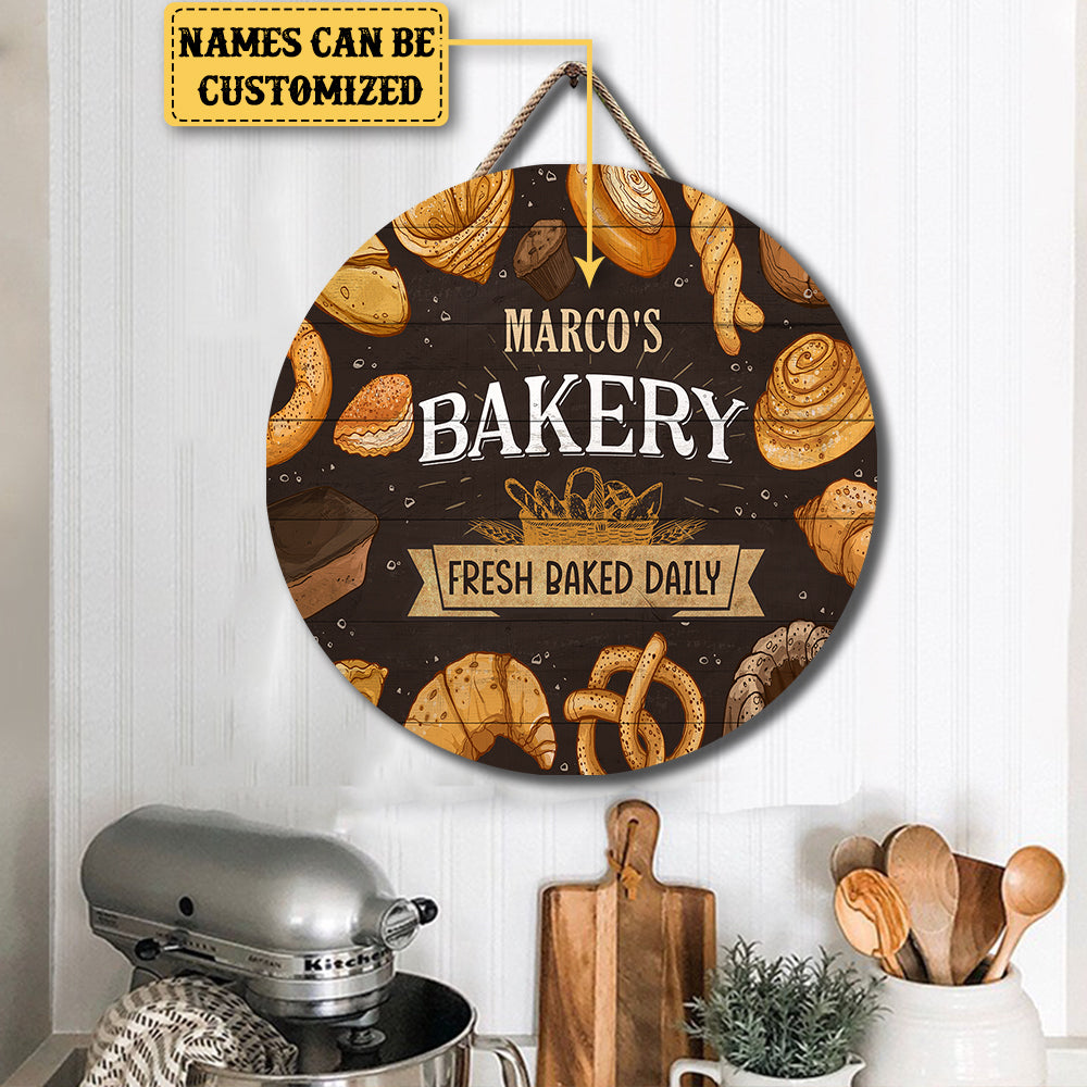 Personalized Bakery Pallet Wood Circle Sign