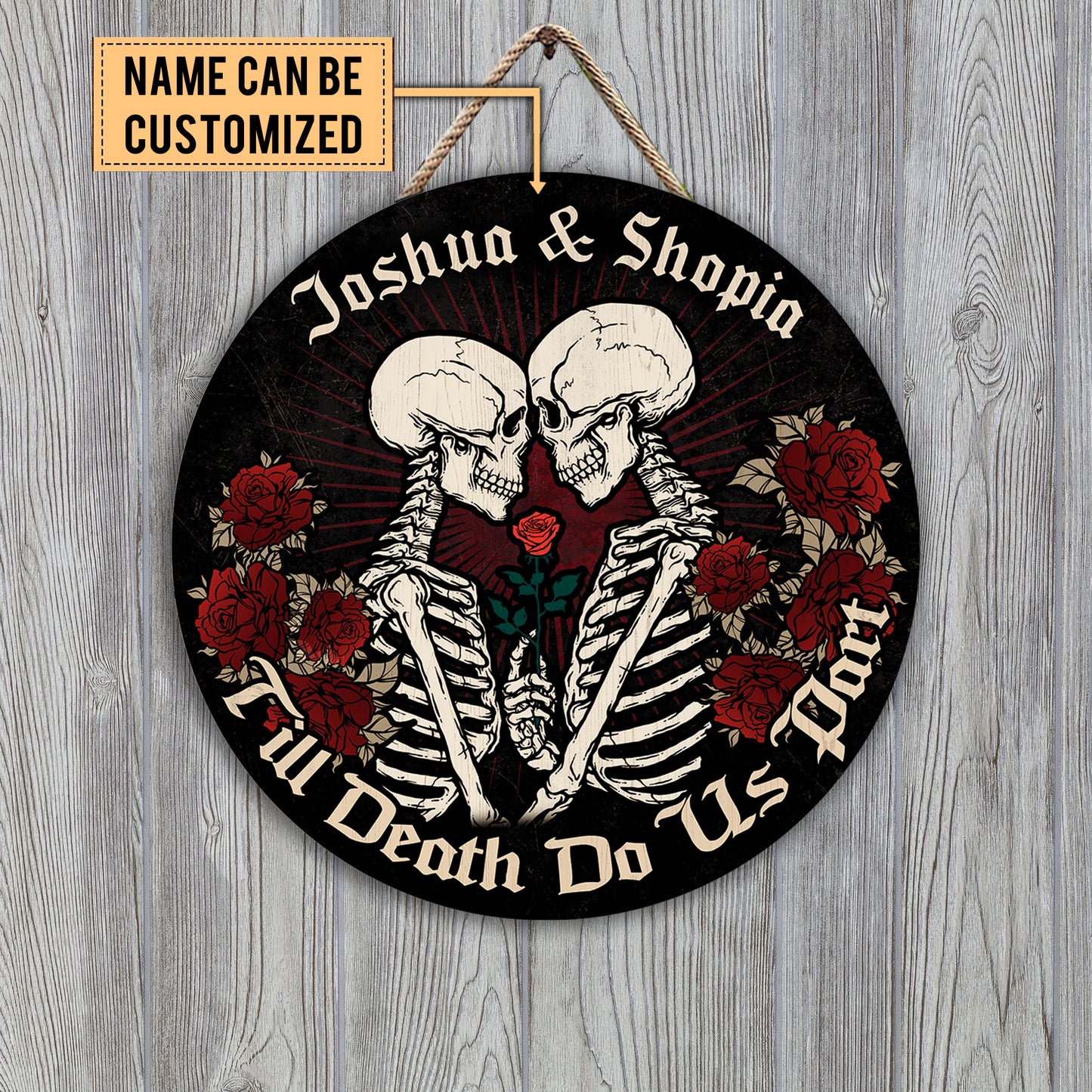 Personalized Till Death Do Us Part Wood Round Sign