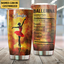 Personalized Ballerina Nutrition Facts Tumbler