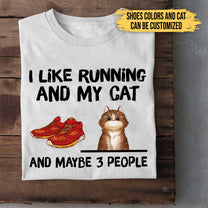 Personalized Love Running And Cats Shirt