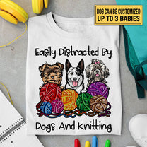 I Like Knitting And Dogs - Personalized Shirt