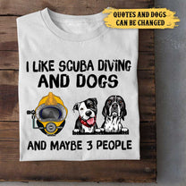 Personalized I Like Scuba Diving And Dogs Shirt