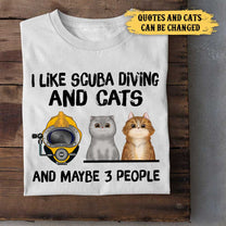 Personalized I Like Scuba Diving And Cats Shirt