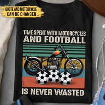 Love Motorcycles And Football - Personalized Shirt