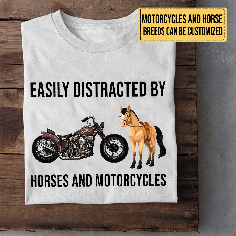 Personalized Love Motorcycles And Horses Shirt