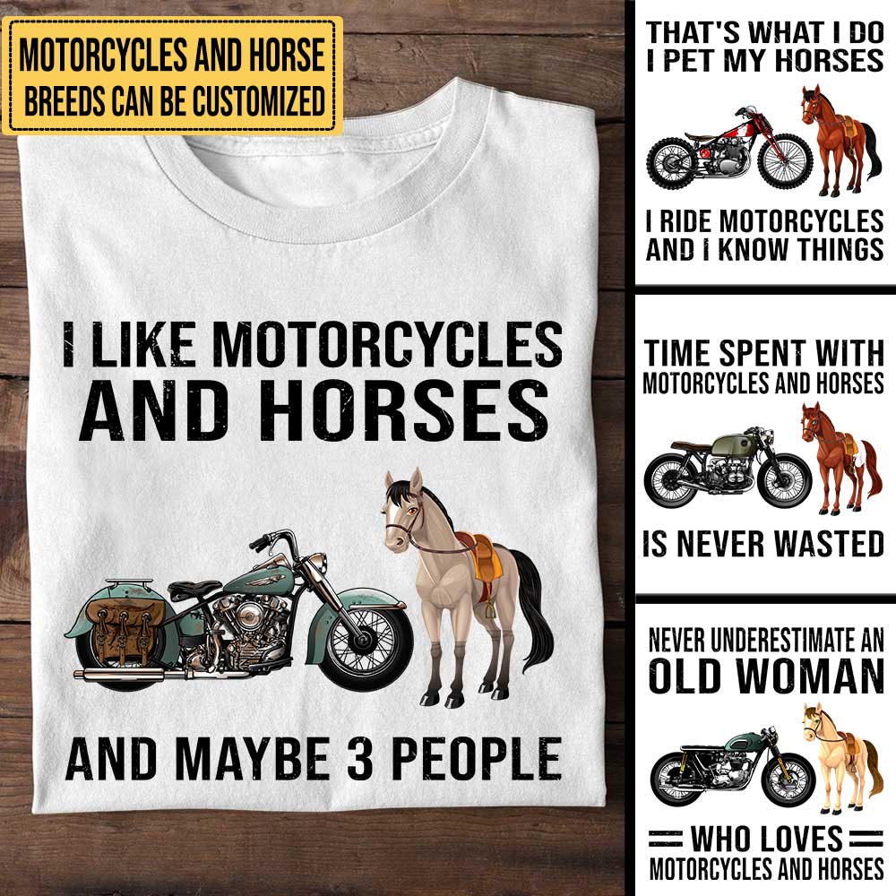 Personalized Love Motorcycles And Horses Shirt