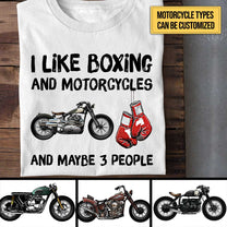 Personalized I Like Boxing And Motorcycle Shirt