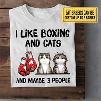 Personalized I Like Boxing And Cats Shirt