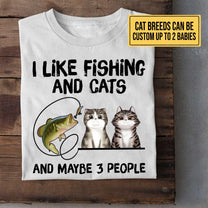 Personalized I Like Fishing And Cats Shirt