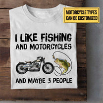 Personalized I Like Fishing And Motorcycles Shirt