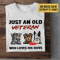 Personalized Just An Old Veteran Who Loves Dogs Shirt