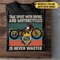 Personalized Love Motorcycles And Diving Shirt