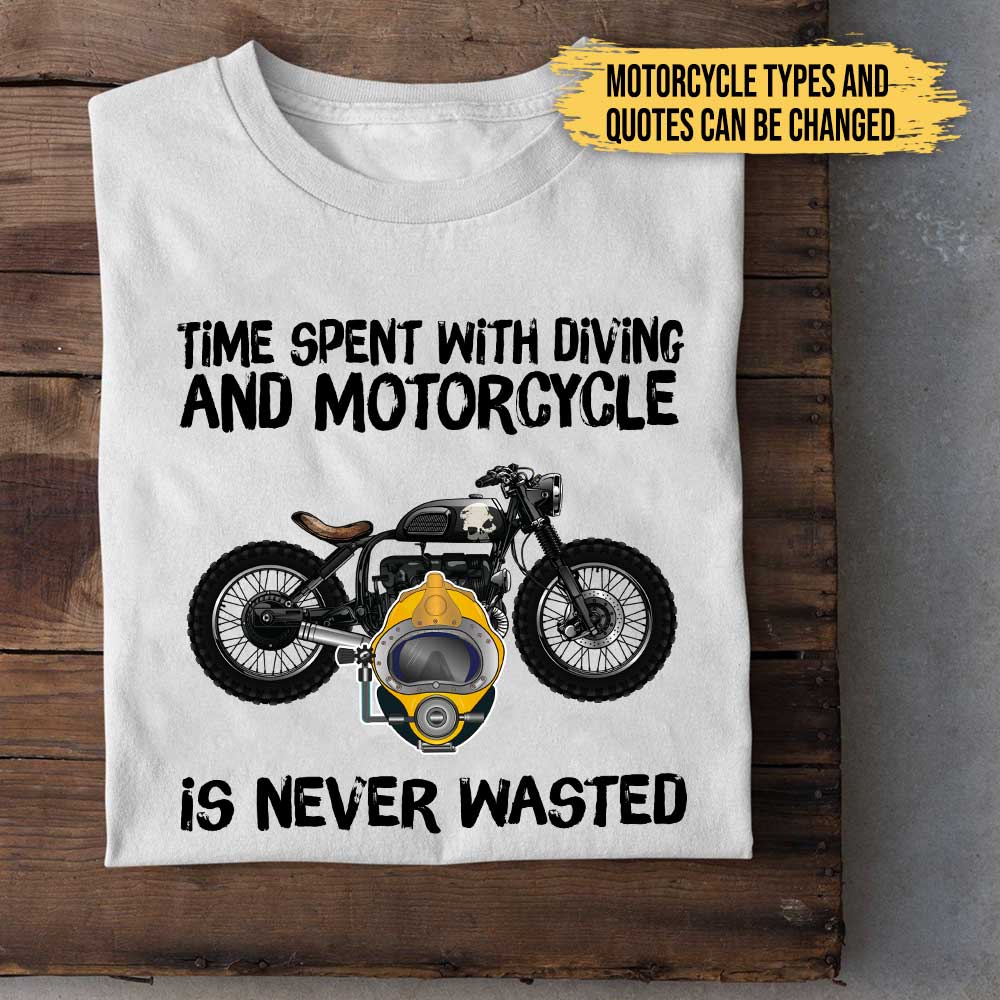Personalized Love Motorcycles And Diving Shirt
