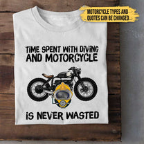 Personalized Love Motorcycles And Diving Shirt